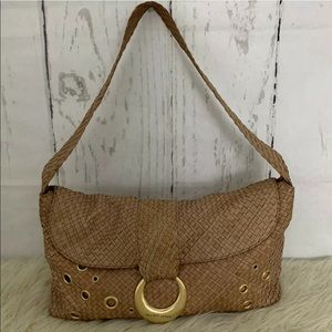 Elliot Lucca Tan Woven Hobo Shoulder Bag Purse